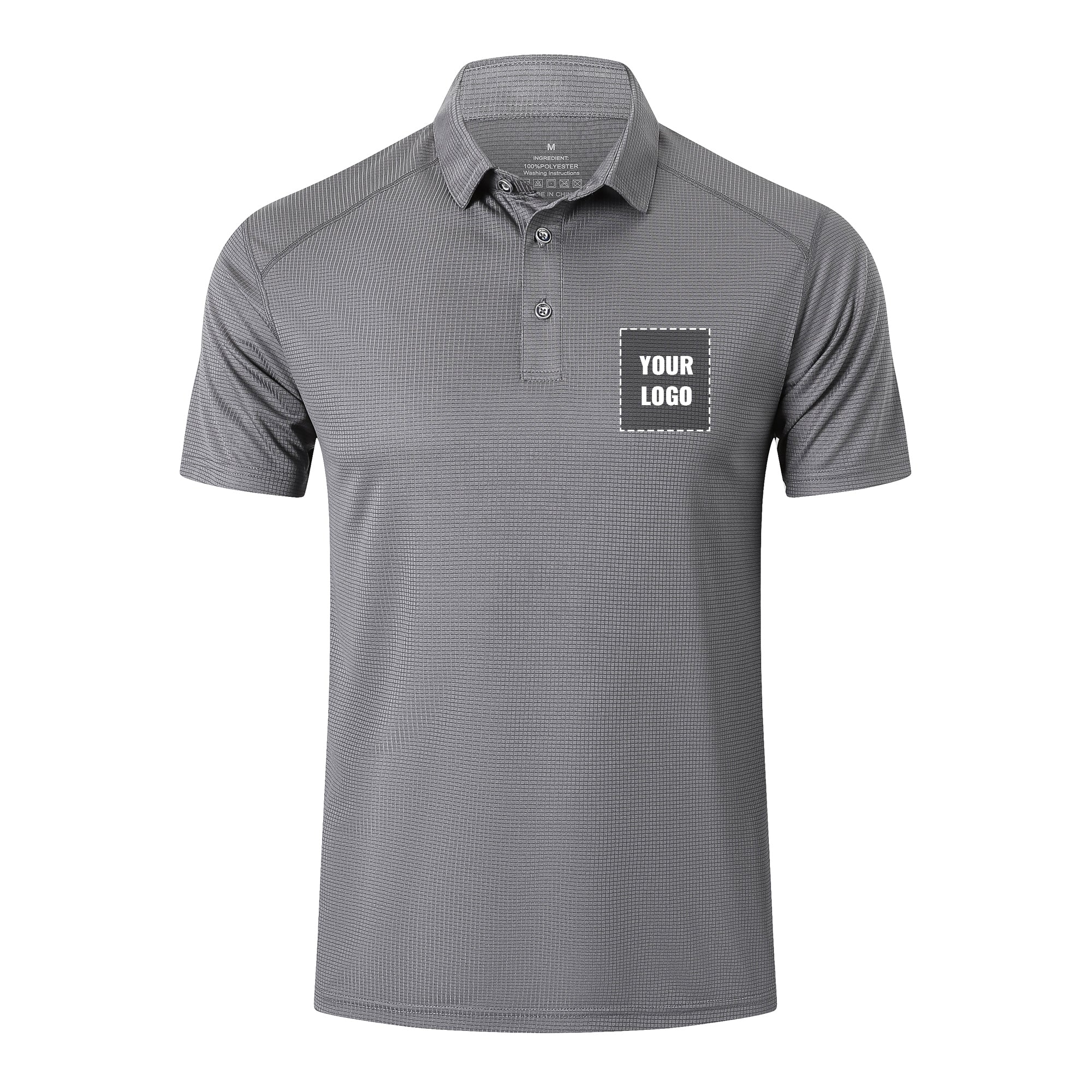 Customizable HUAKANG Mens Polo Shirts Short Sleeve Breathable Quick Dry Golf Top Running Sports Tee Top Gym Workout Polo T Shirts
