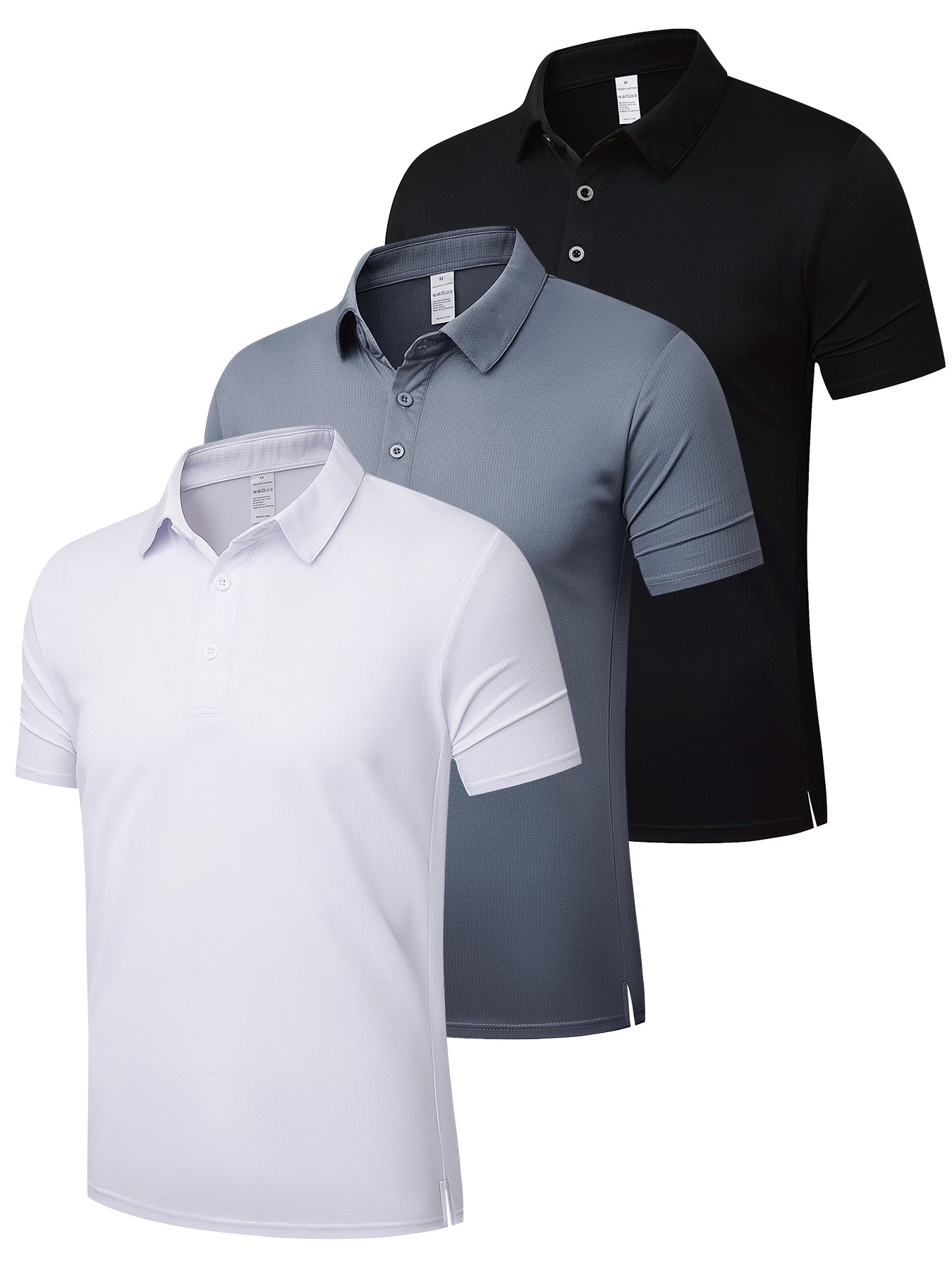 3-Pack Men's Quick-Dry Golf Polo Shirts Short Sleeve