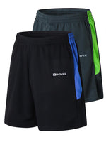 2 Pack Men's Running Shorts Gym Athletic Shorts with Zip Pockets