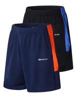 2 Pack Men's Running Shorts Gym Athletic Shorts with Zip Pockets