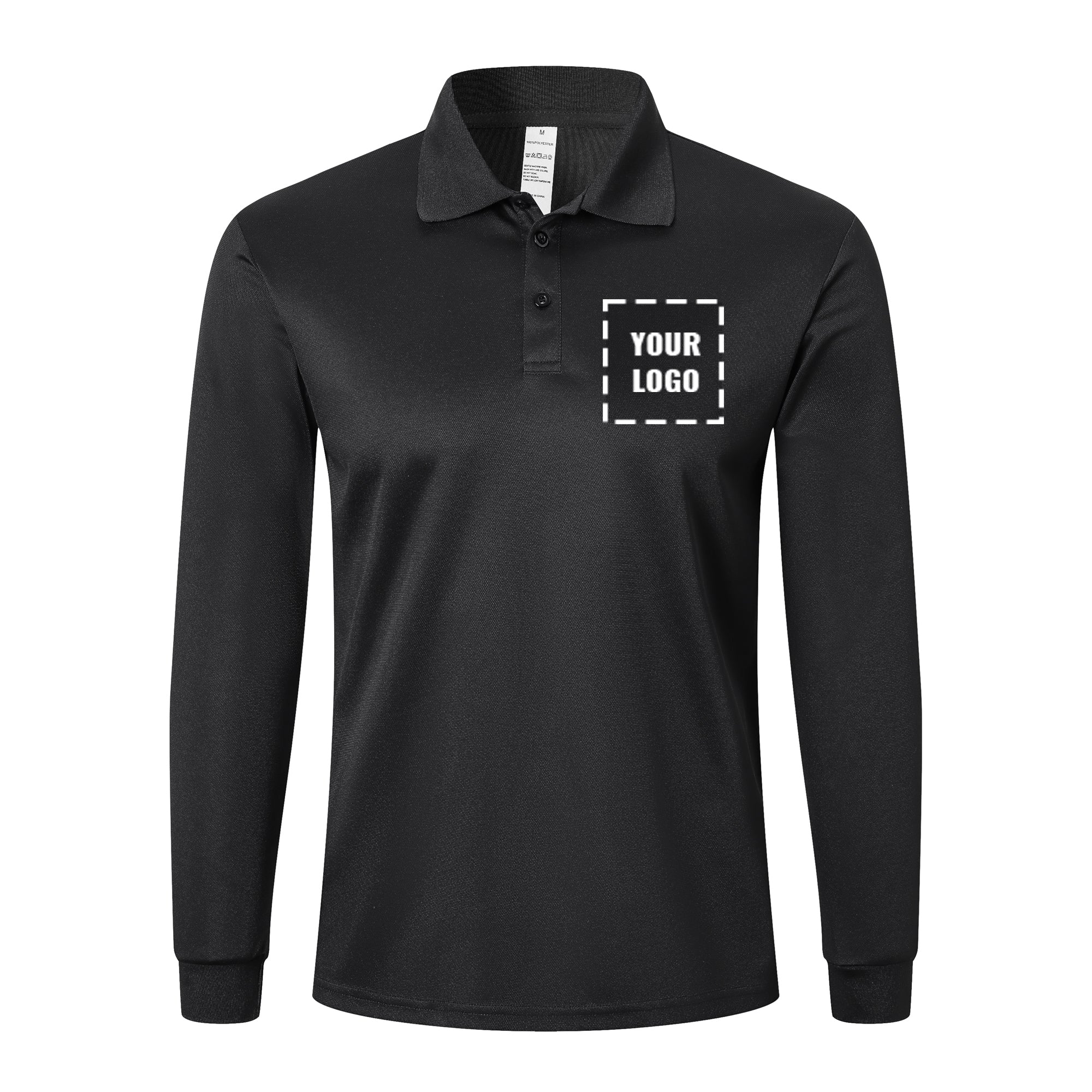 Customizable Mens Polo Shirts Long Sleeve 3 Pack Quick Dry Breathable Lightweight Golf Polo T Shirts Casual Sports Gym Tennis Tops