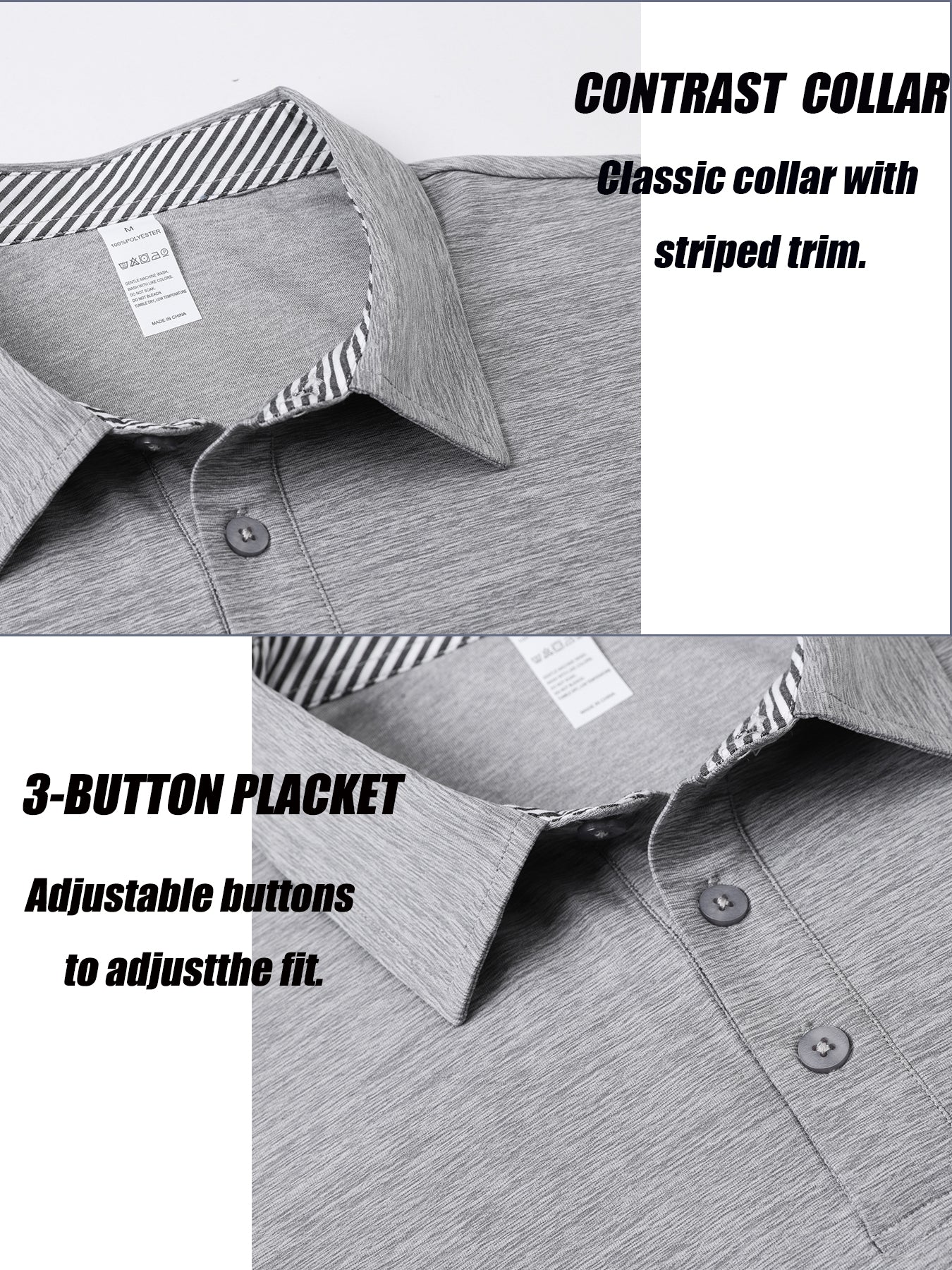 Cimic Polo Shirts for Men Adult Short Sleeve Golf Polo T Shirts Mens 3 Pack Work Casual Gym Tennis Workout Breathable Quick Dry Tops