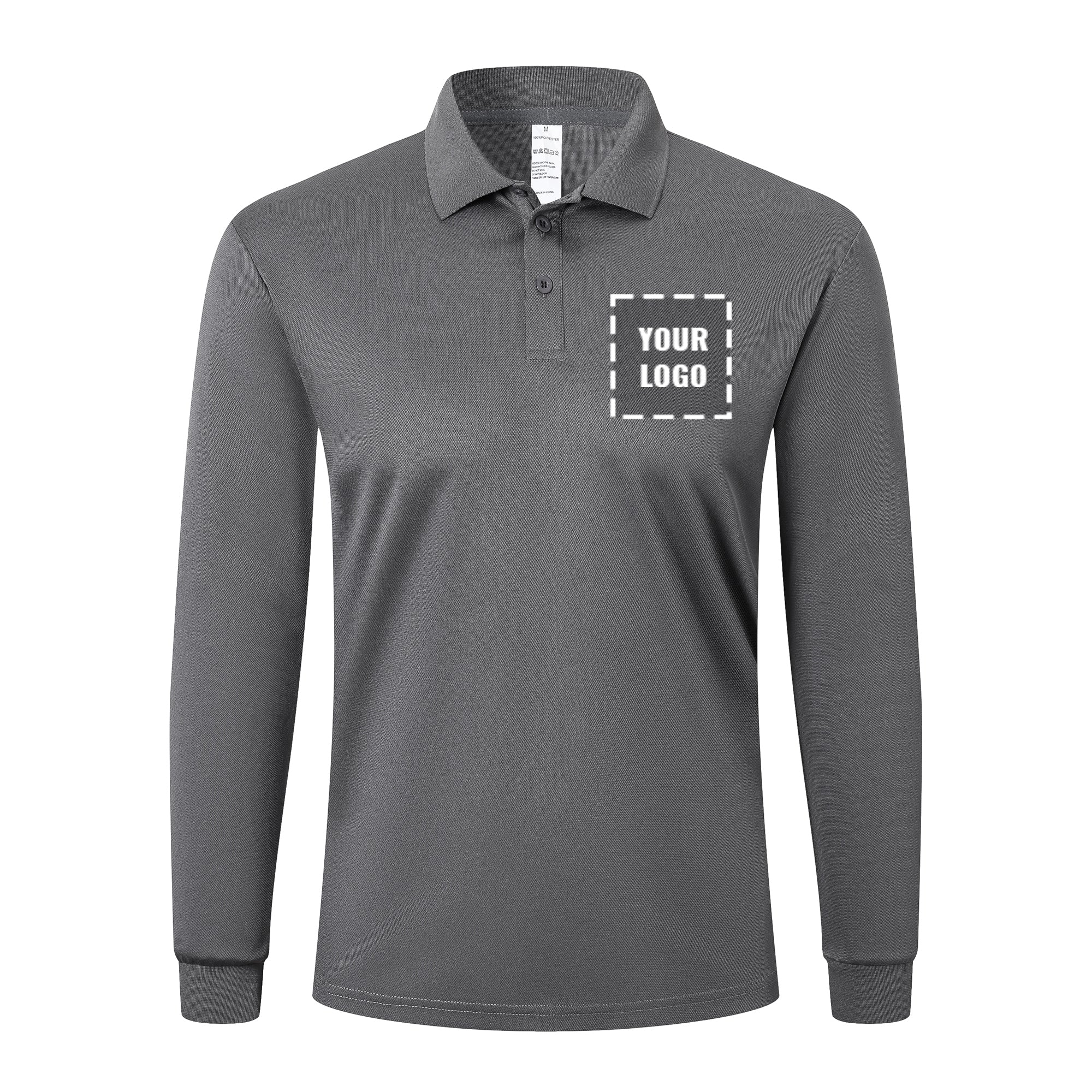 Customizable Mens Polo Shirts Long Sleeve 3 Pack Quick Dry Breathable Lightweight Golf Polo T Shirts Casual Sports Gym Tennis Tops