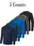 5 Pack Long Sleeve Shirts for Men Moisture Wicking UPF SPF Sun Protection Tee Shirts Workout T Shirts Casual
