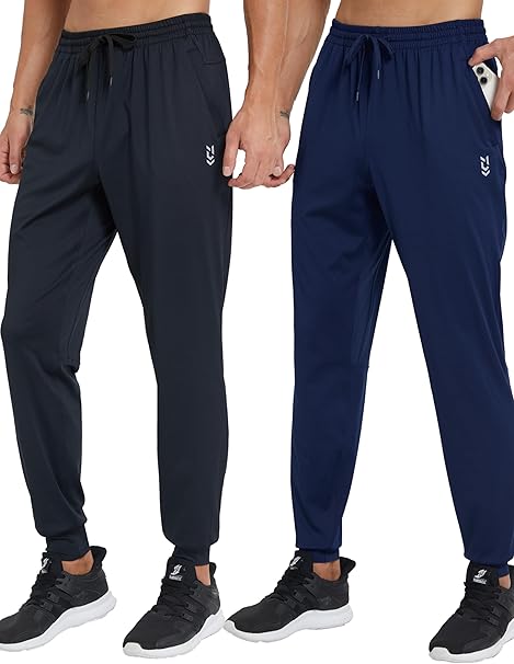 Men's Sweatpants with  Pockets Open Bottom Athletic Pants for Jogging, Workout, Gym, Running, Training
