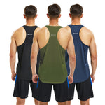 frueo 3 Pack Mens Y-Back Sleeveless Tops Running Muscle Tank Top