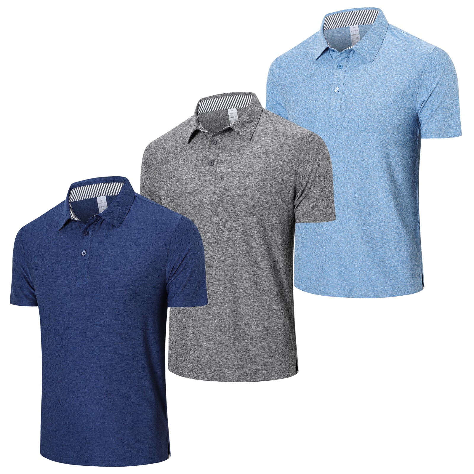 Cimic Polo Shirts for Men Adult Short Sleeve Golf Polo T Shirts Mens 3 Pack Work Casual Gym Tennis Workout Breathable Quick Dry Tops