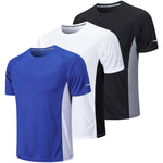 3 Pack Men's Running Shirts Short-Sleeve Tops Sport T-Shirt