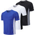 3 Pack Men's Running Shirts Short-Sleeve Tops Sport T-Shirt