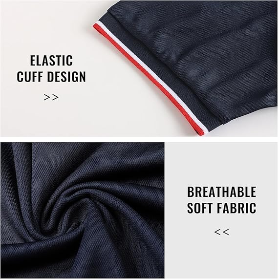 5 Pack Mens Polo Shirts Breathable Moisture Wicking Work Polo T Shirts Casual Tops Short Sleeve Golf Shirts Sports Tee