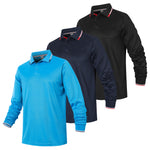 Gaiatiger 3 Pack Mens Polo Shirts Breathable Moisture Wicking Work Polo T Shirts Casual Tops Long Sleeve Golf Shirts Sports Tee
