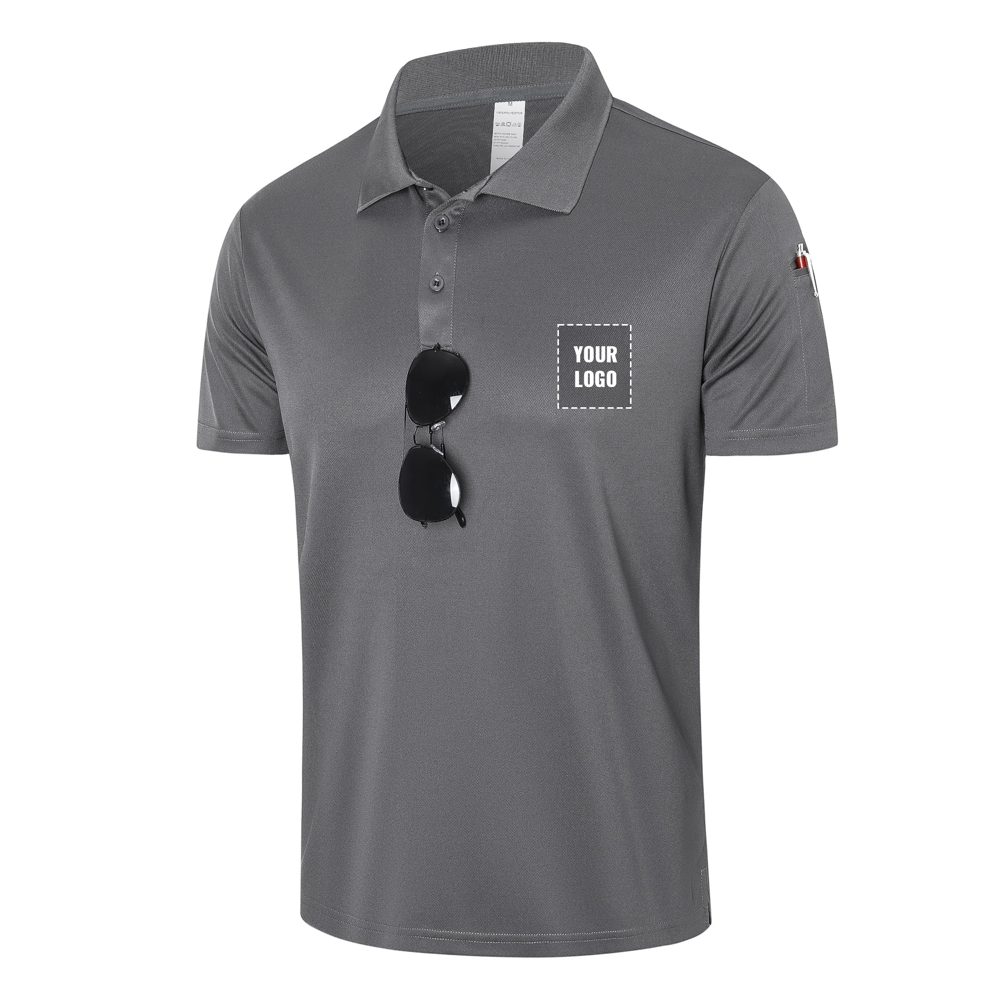 Men's Polo Shirt Short Sleeve T-Shirt Golf Polo Moisture Wicking Polo Shirts for Men Breathable Gym Sport T-Shirt for Golf Tennis Work