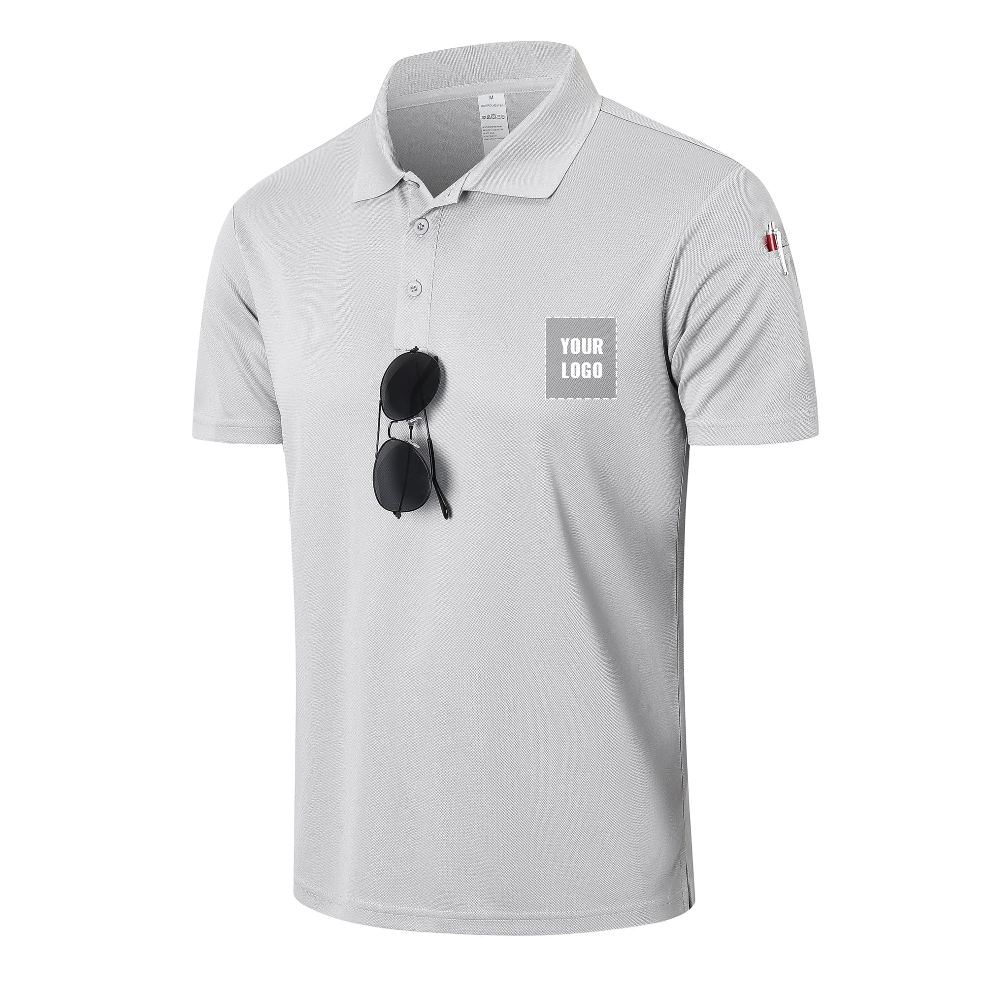 Men's Polo Shirt Short Sleeve T-Shirt Golf Polo Moisture Wicking Polo Shirts for Men Breathable Gym Sport T-Shirt for Golf Tennis Work