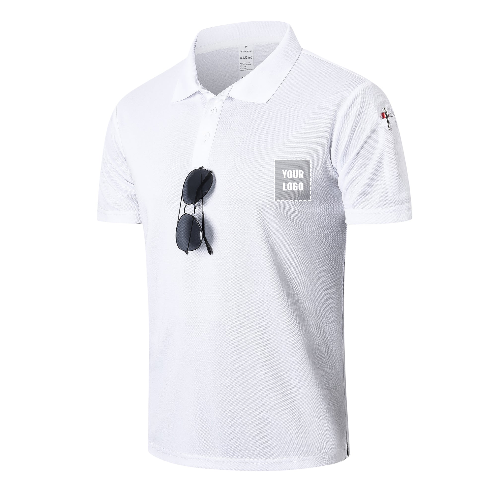 Men's Polo Shirt Short Sleeve T-Shirt Golf Polo Moisture Wicking Polo Shirts for Men Breathable Gym Sport T-Shirt for Golf Tennis Work