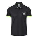 Customizable Mens Polo Shirts Short Sleeve Breathable Golf Polo Collar Buttoned Mens Tops Gym Sport T Shirts