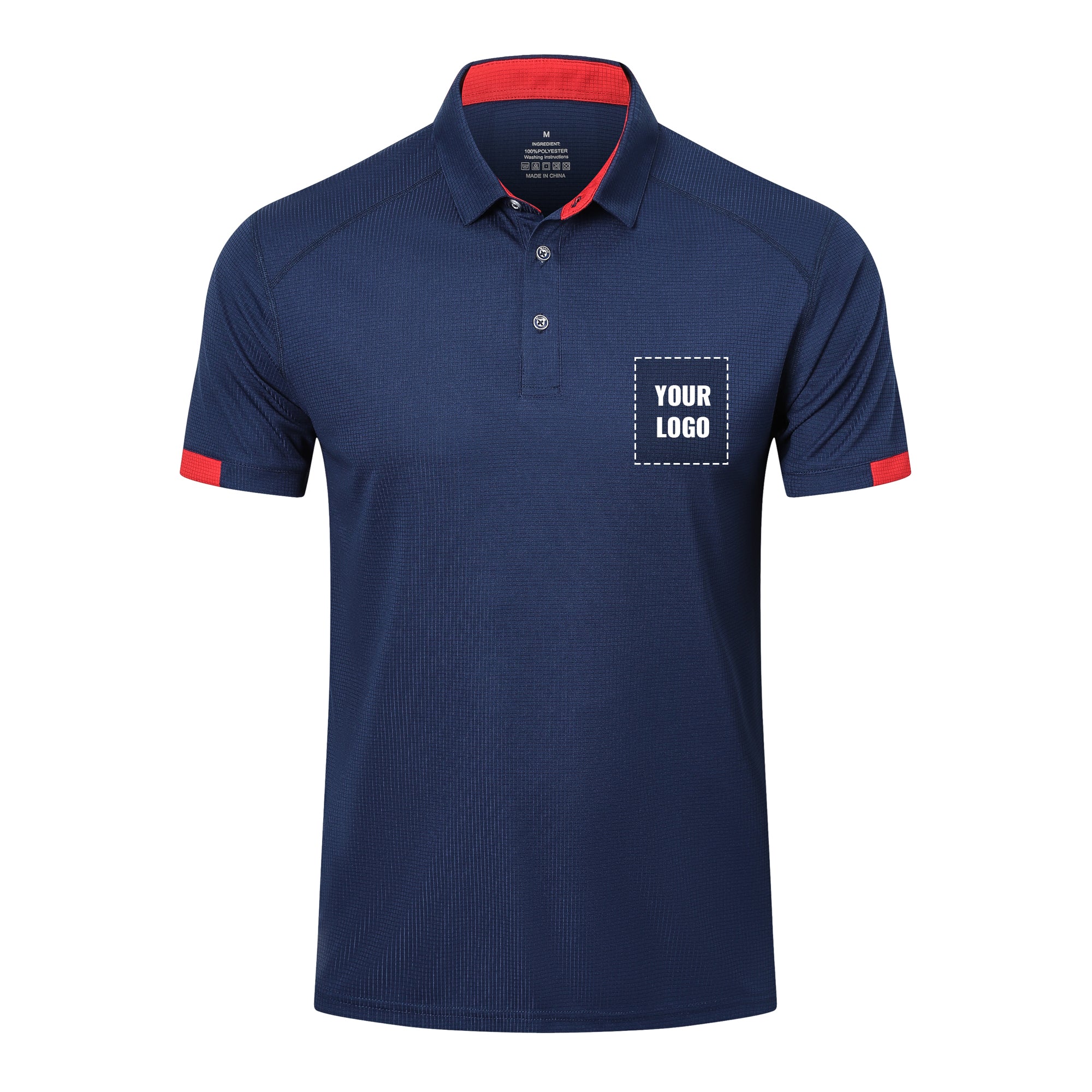 Customizable HUAKANG Mens Polo Shirts Short Sleeve Breathable Quick Dry Golf Top Running Sports Tee Top Gym Workout Polo T Shirts