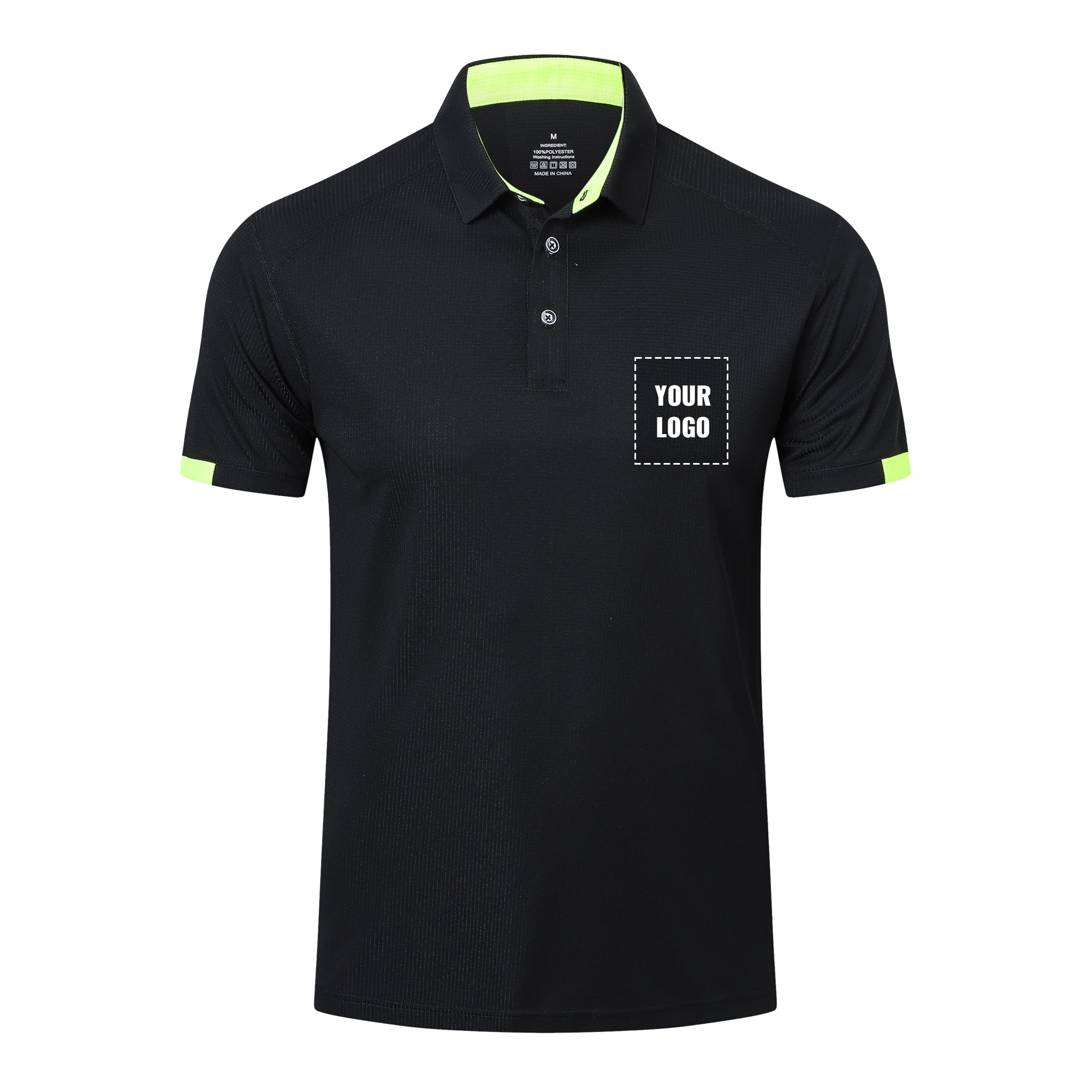 Customizable HUAKANG Mens Polo Shirts Short Sleeve Breathable Quick Dry Golf Top Running Sports Tee Top Gym Workout Polo T Shirts
