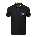 Customizable HUAKANG Mens Polo Shirts Short Sleeve Breathable Quick Dry Golf Top Running Sports Tee Top Gym Workout Polo T Shirts