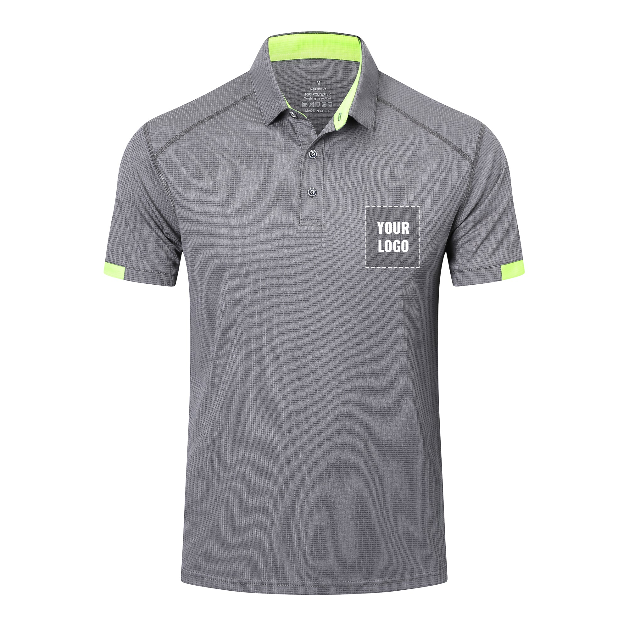 Customizable HUAKANG Mens Polo Shirts Short Sleeve Breathable Quick Dry Golf Top Running Sports Tee Top Gym Workout Polo T Shirts