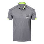 Customizable HUAKANG Mens Polo Shirts Short Sleeve Breathable Quick Dry Golf Top Running Sports Tee Top Gym Workout Polo T Shirts