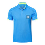 Customizable HUAKANG Mens Polo Shirts Short Sleeve Breathable Quick Dry Golf Top Running Sports Tee Top Gym Workout Polo T Shirts