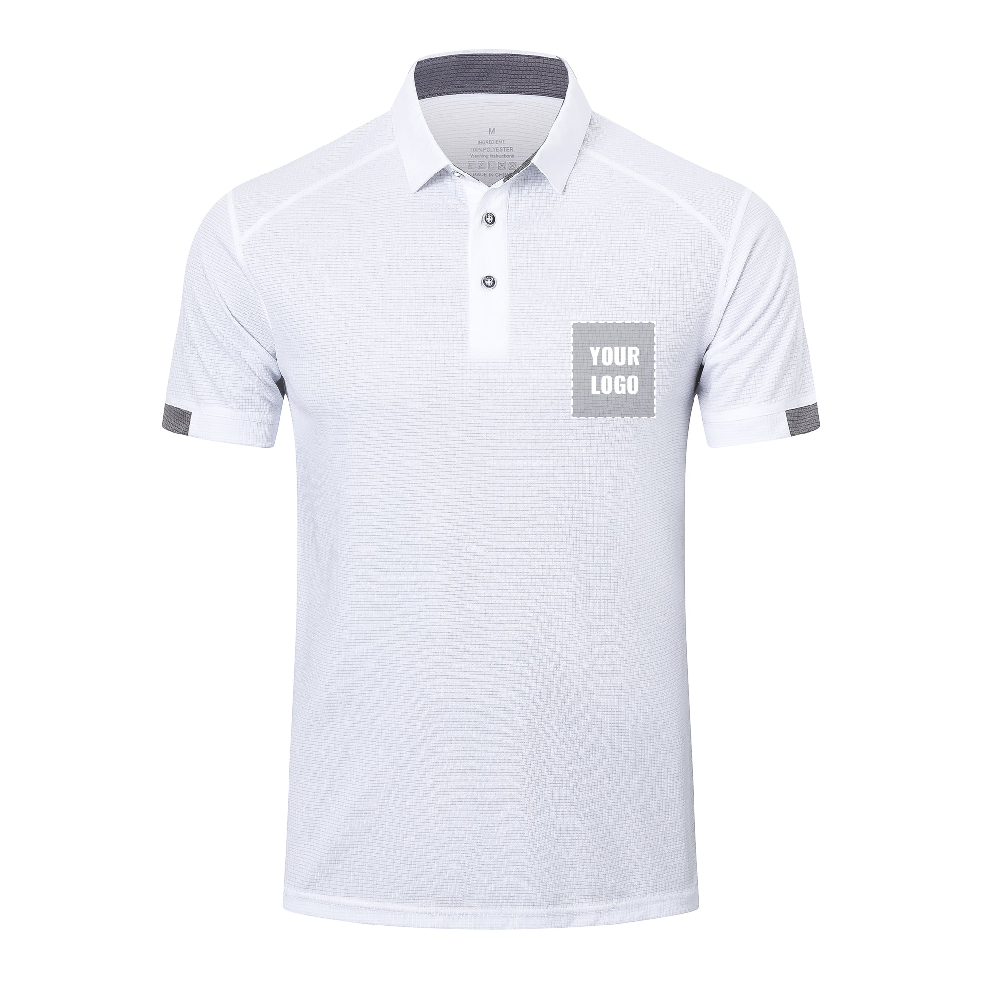Customizable HUAKANG Mens Polo Shirts Short Sleeve Breathable Quick Dry Golf Top Running Sports Tee Top Gym Workout Polo T Shirts