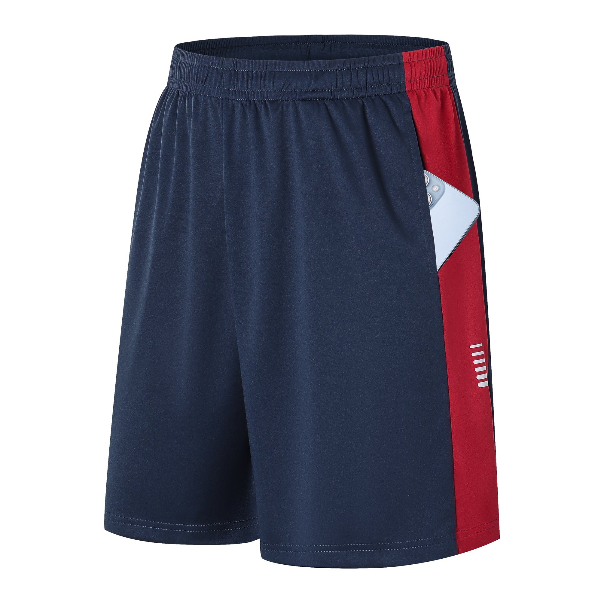 ZENGVEE 5 Pack Men's Gym Shorts with Reflective Stripe Running Quick Dry Breathable Lightweight Training Sports Workout Shorts