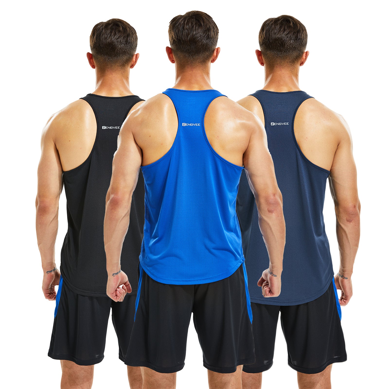 frueo 3 Pack Mens Y-Back Sleeveless Tops Running Muscle Tank Top