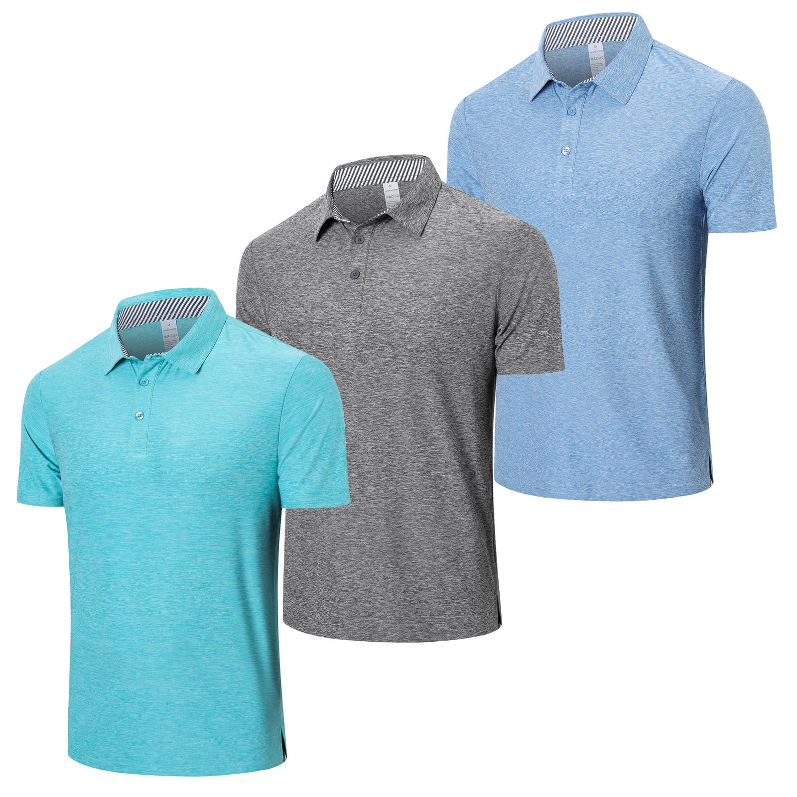 Cimic Polo Shirts for Men Adult Short Sleeve Golf Polo T Shirts Mens 3 Pack Work Casual Gym Tennis Workout Breathable Quick Dry Tops