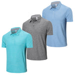 Cimic Polo Shirts for Men Adult Short Sleeve Golf Polo T Shirts Mens 3 Pack Work Casual Gym Tennis Workout Breathable Quick Dry Tops