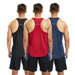 frueo 3 Pack Mens Y-Back Sleeveless Tops Running Muscle Tank Top