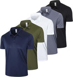 5-Pack Men's Quick-Dry Golf Polo Shirts Short Sleeve