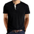 Mens Henley Short Sleeve Casual Fashion T Shirt Tops