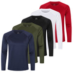 Mens Long Sleeve T-Shirts for Men 5 Pack Sports Gym T Shirts Breathable Quick Dry Running Athletic Performance Activewear Tops