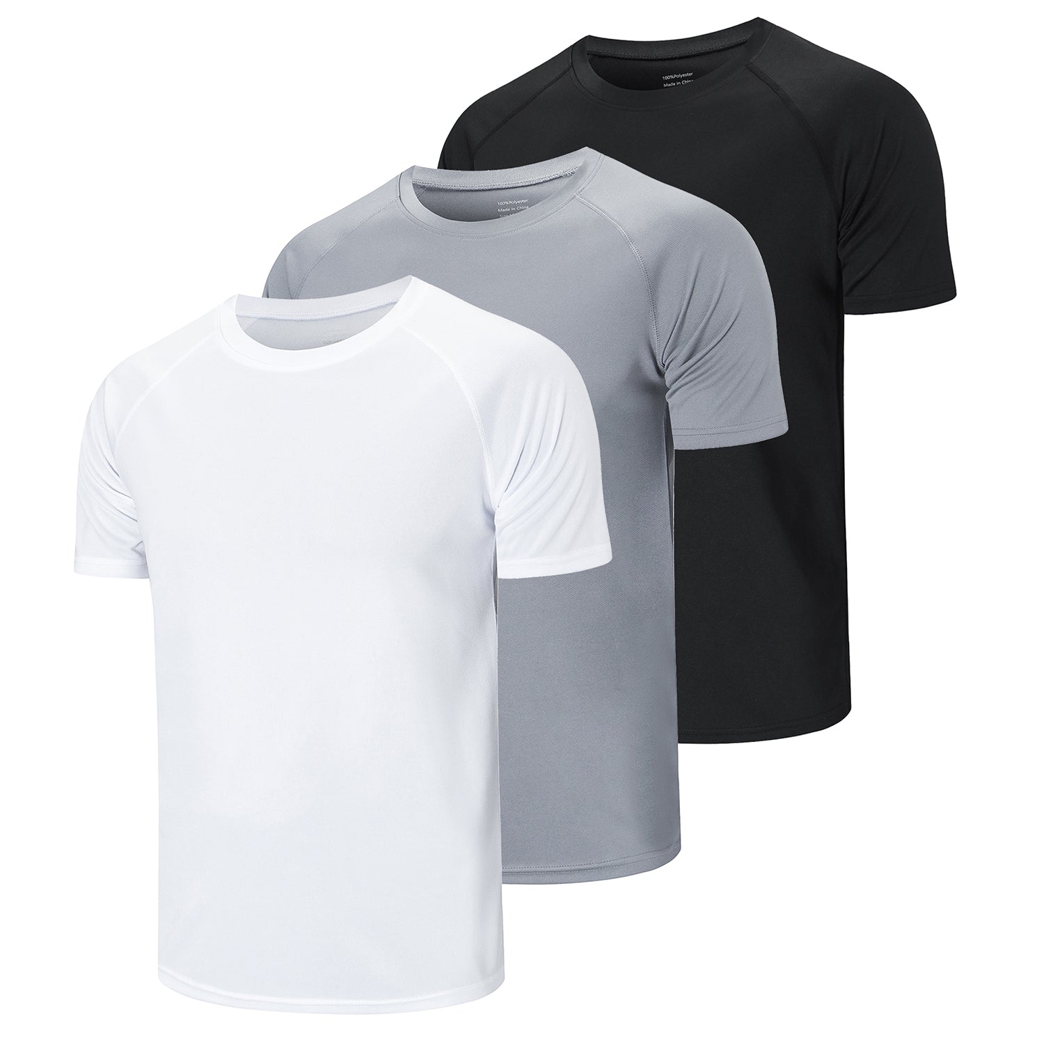 3 Pack Sport Workout Top Men  Casual Crew Neck Shirts