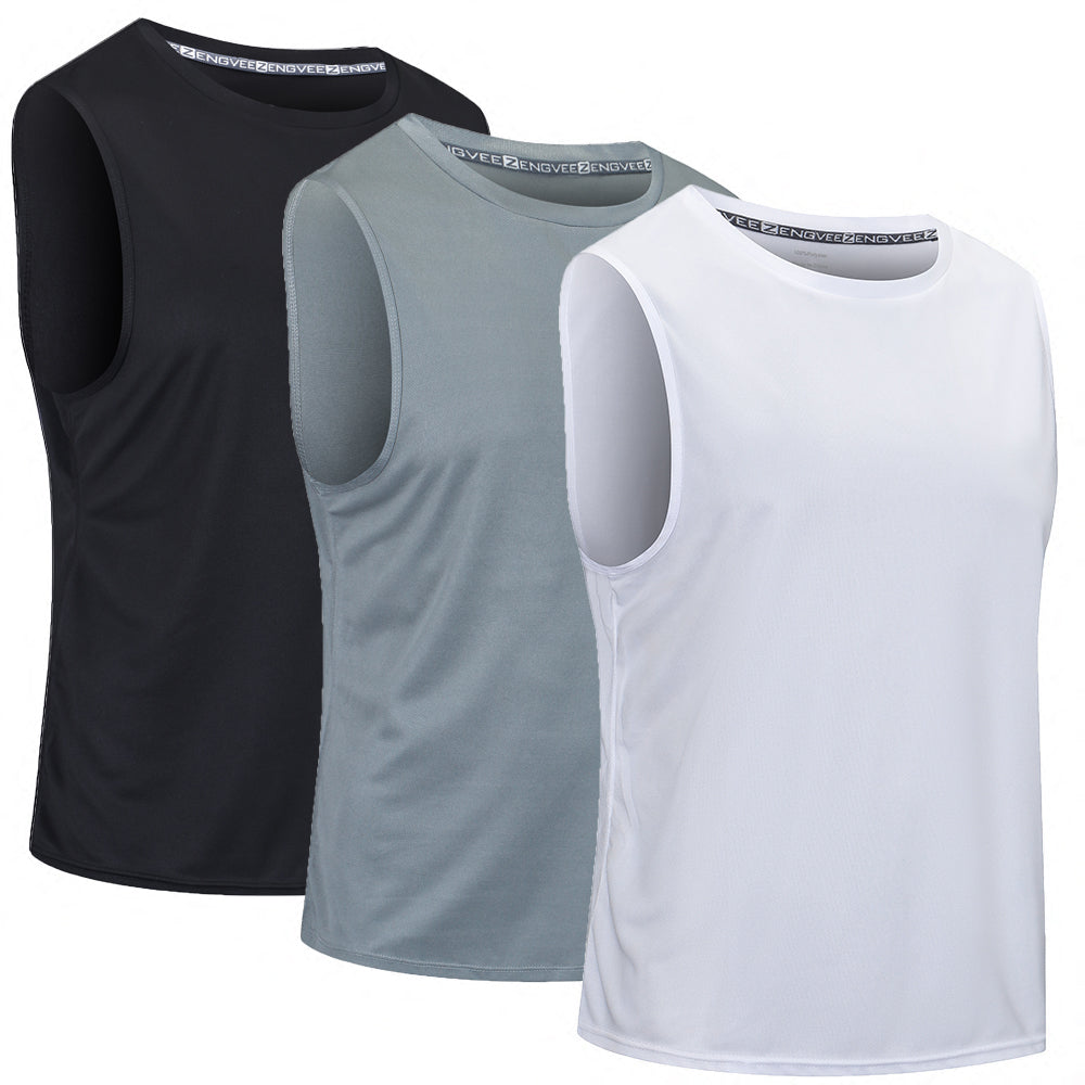 3 Pack Men's Muscle Tank Tops Loose  Gym Workout Sleeveless Shirt