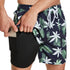 frueo 2 in 1 Swimming Trunks Men with Zipper Pocket Beach Shorts