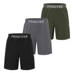 ZENGVEE 3 Pack Men's Athletic Running Shorts with Zipper Pockets Quick Dry Lightweight Gym Shorts Workout Casual