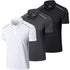 3 Pack Mens Golf Polo Shirts Breathable Quick-Dry Outdoor Sports Tops