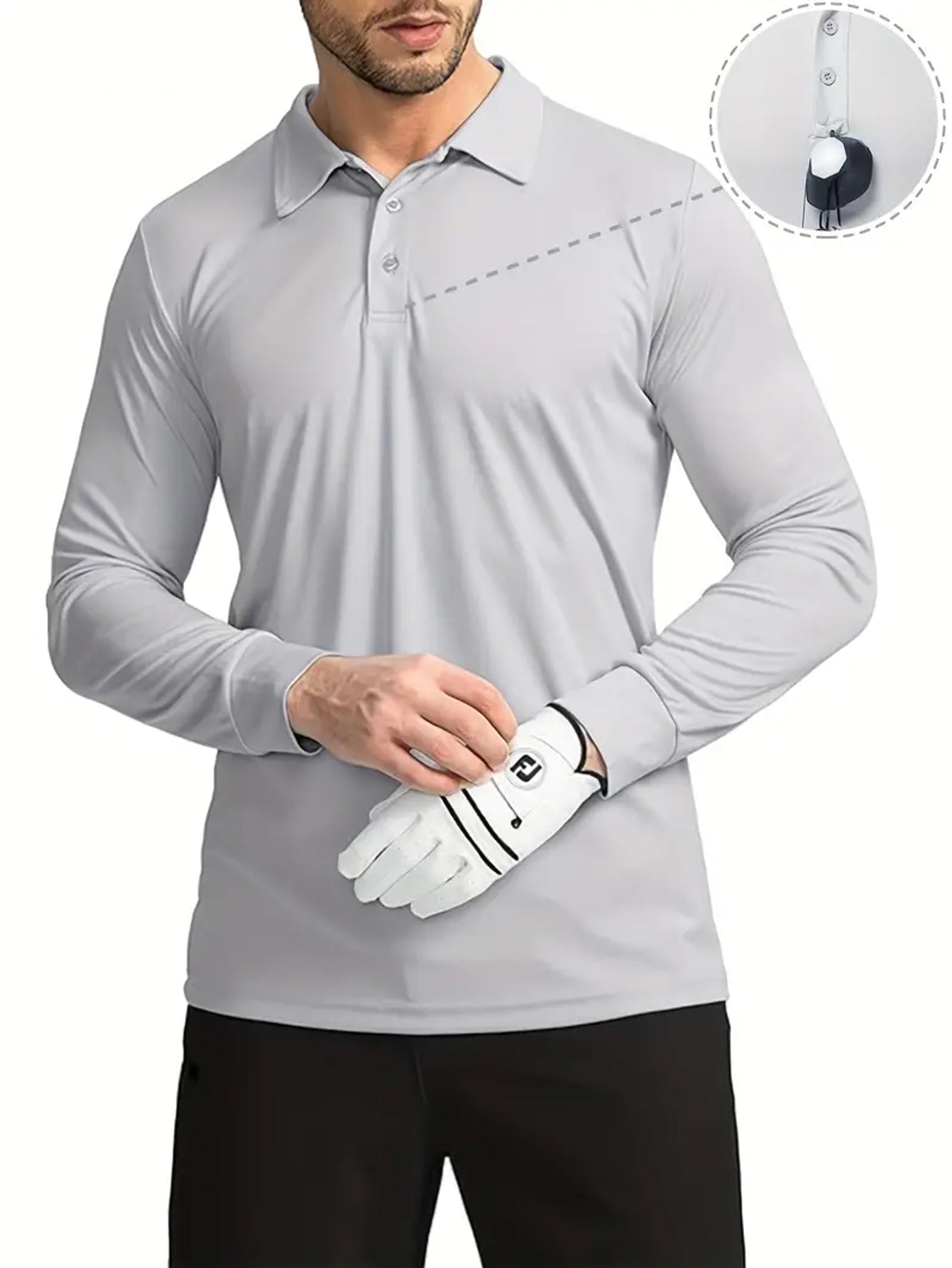 Men's UPF 50+ Polo Shirts Long Sleeve Shirts