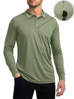 Men's UPF 50+ Polo Shirts Long Sleeve Shirts