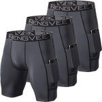 ZENGVEE Compression Shorts Men 3 Pack with Pocket Running Short