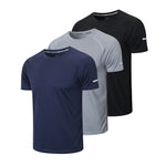 frueo Men's 3 Pack Workout Shirts  Short Sleeve Athletic T-Shirts