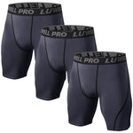 LUWELL PRO 3 Pack Compression Shorts Mens Quick Dry Running Shorts