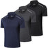 3 Pack Mens Golf Polo Shirts Breathable Quick-Dry Outdoor Sports Tops