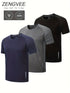 ZENGVEE 3pcs Breathable T-shirts with Reflective Stripes for Men