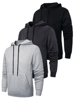 3 Pack Hoodies For Mens Casual Hooded Collar Essentials Hoodie Pullover Sweatshirts Long Sleeve Mens Shirts