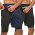 2 Pack 2 in 1 Mens Running Shorts with Zipper Pocket