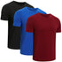 3 Piece Men's T-Shirt Men's Black True Classic Cotton Basic Workwear Short Sleeve Breathable T-Shirt Set