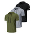 frueo Men's 3 Pack Workout Shirts Short Sleeve Mesh Athletic T-Shirts with Hoods